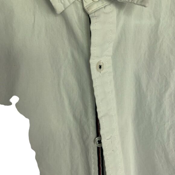 Native Code Boys Button Down White Short Sleeve Shirt Button Details Sz Medium - Picture 5 of 12